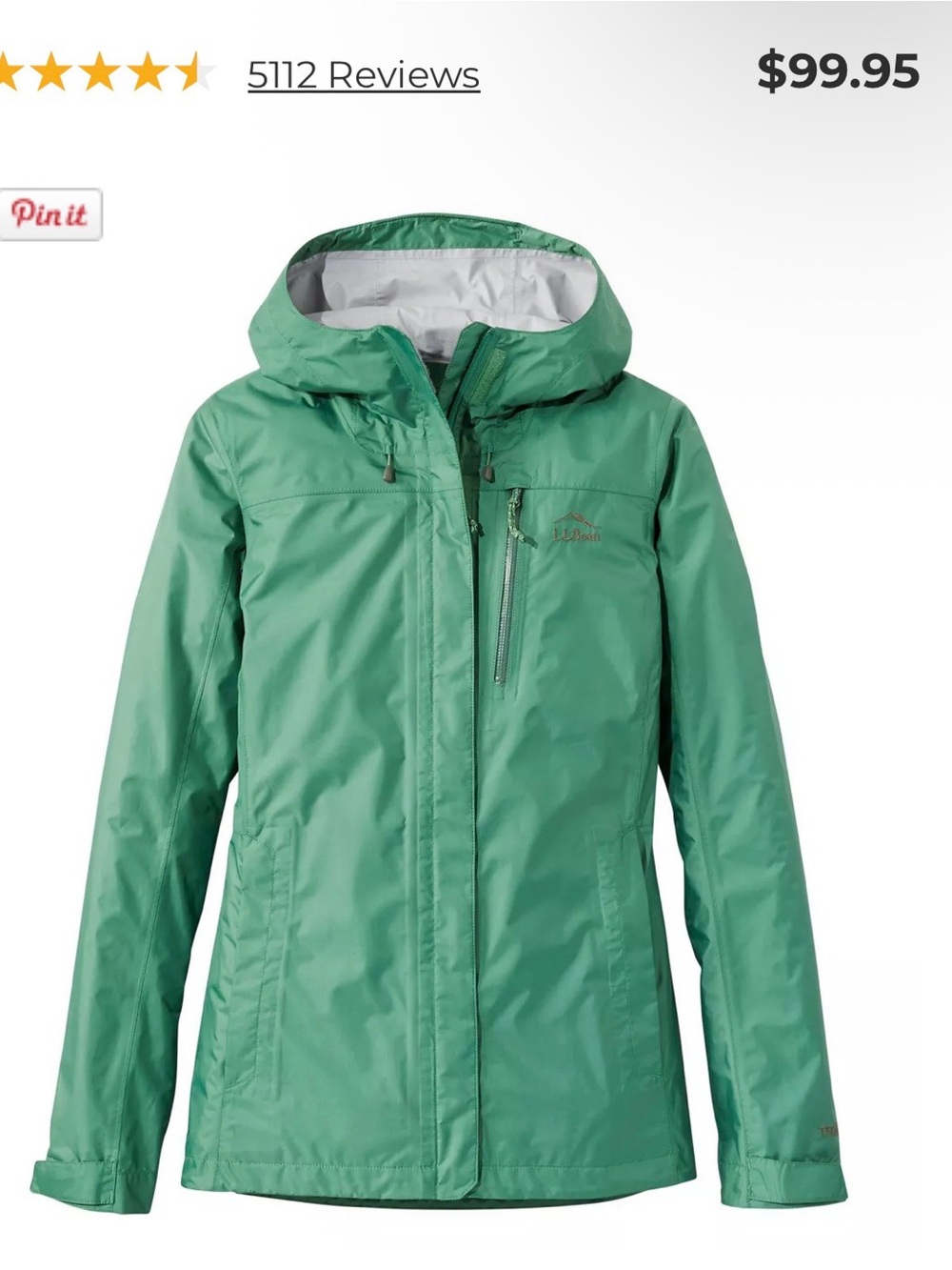 L.L. Bean Women's Trail Model Rain Jacket - Small Petite